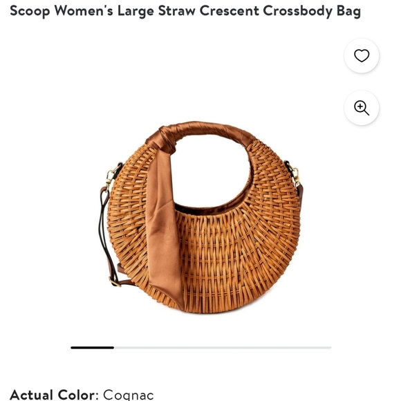 Scoop Women's Large Straw Crescent Crossbody Bag - Picture 2 of 7